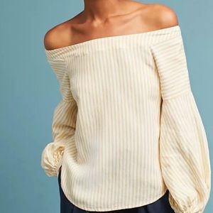 ANTHROPOLOGIE | MAEVE Clotille Off the Shoulder Striped Top Women’s Size 4